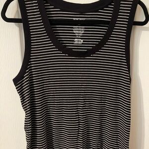 Nine West Black & White Striped Tank Top